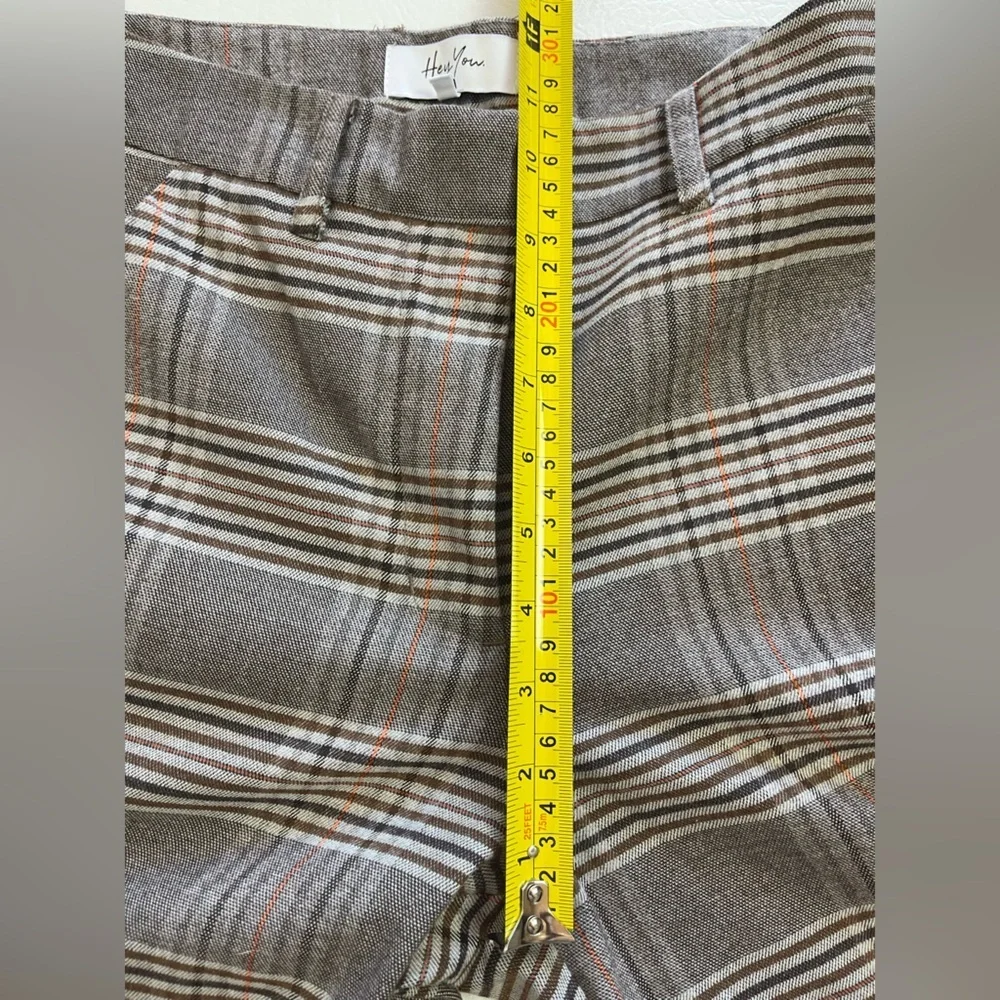 Plaid Jogger Pants Women Size 2 Elastic Waist Cuffed Casual - Picture 5 of 14